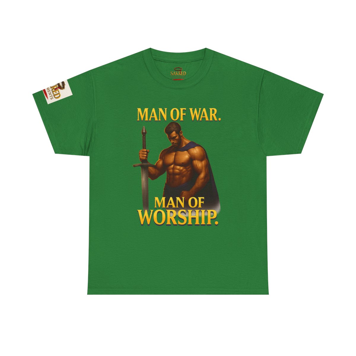 “Warfare & Worship” Male Tee – Man of War. Man of Worship (Exodus 15:2-3)