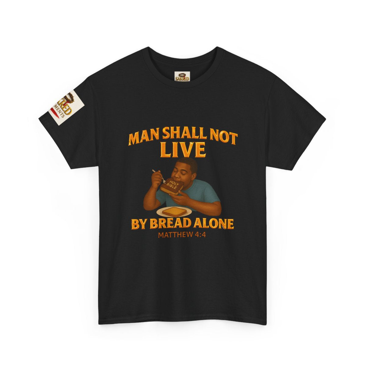 “Not By Bread Alone” Male Tee – (Matthew 4:4)