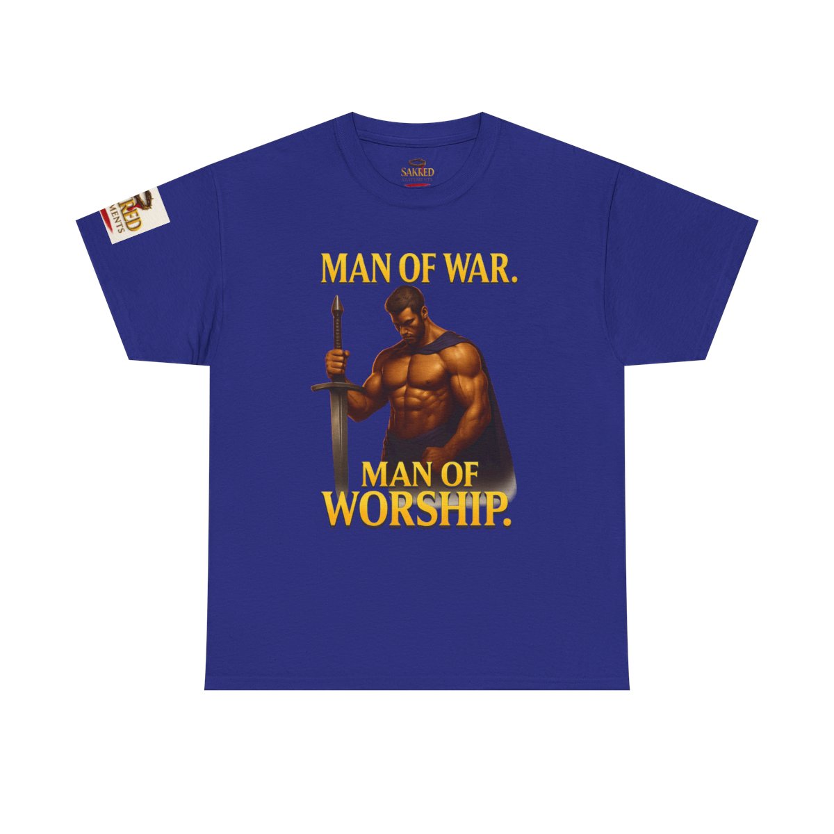 “Warfare & Worship” Male Tee – Man of War. Man of Worship (Exodus 15:2-3)