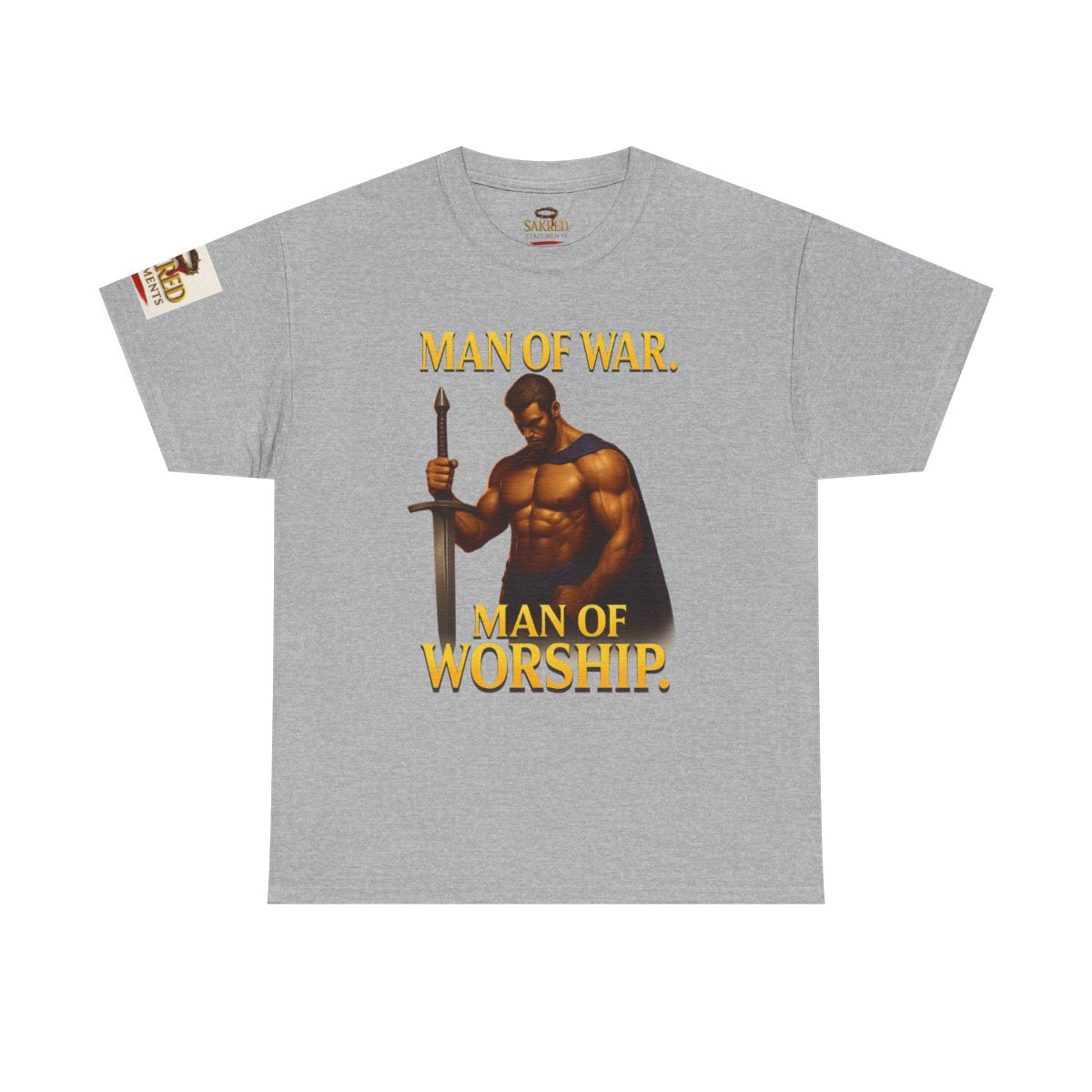 “Warfare & Worship” Male Tee – Man of War. Man of Worship (Exodus 15:2-3)
