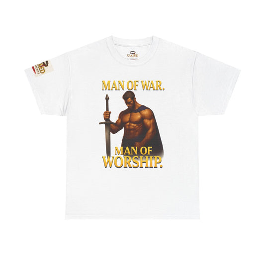 “Warfare & Worship” Male Tee – Man of War. Man of Worship (Exodus 15:2-3)